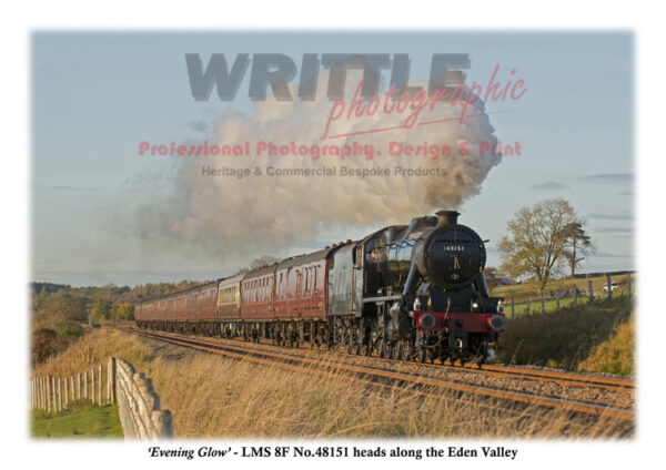 LMS 8F No. 48151 heads along the Eden Valley.