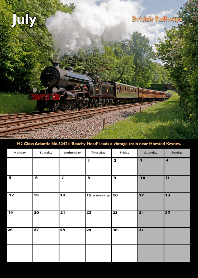 BR STEAM CALENDAR JUL 2027