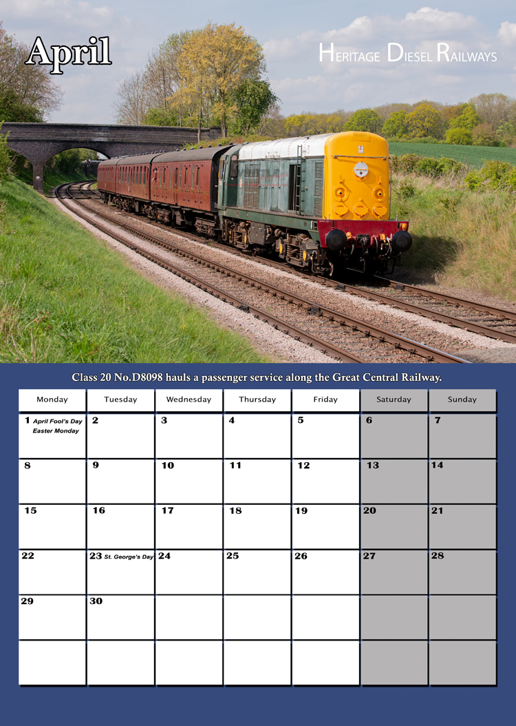 UK Heritage Diesel Railways Calendar 2024 Writtle Photographic