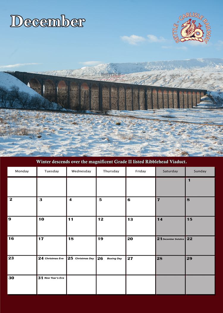 Settle Carlisle Railway Calendar 2024 Writtle Photographic