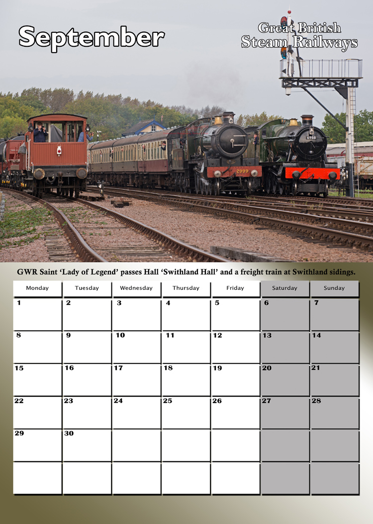 Great British Steam Railways Calendar 2025 Writtle Photographic