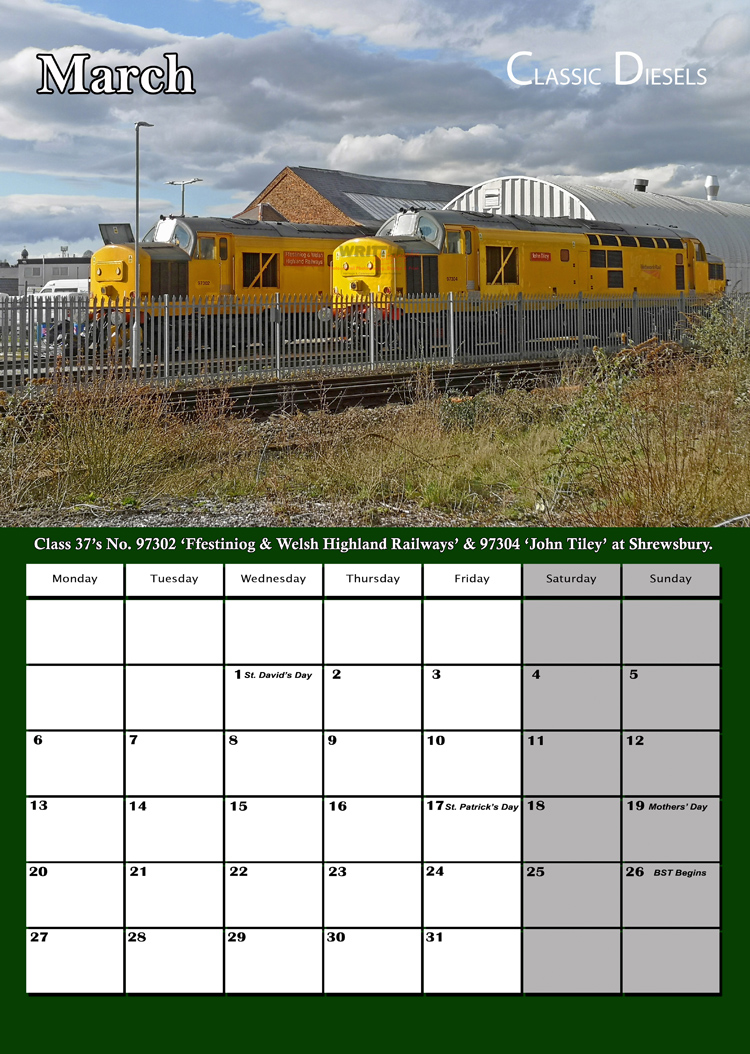 Classic Diesels Calendar 2023 Heritage Railway Gift Products