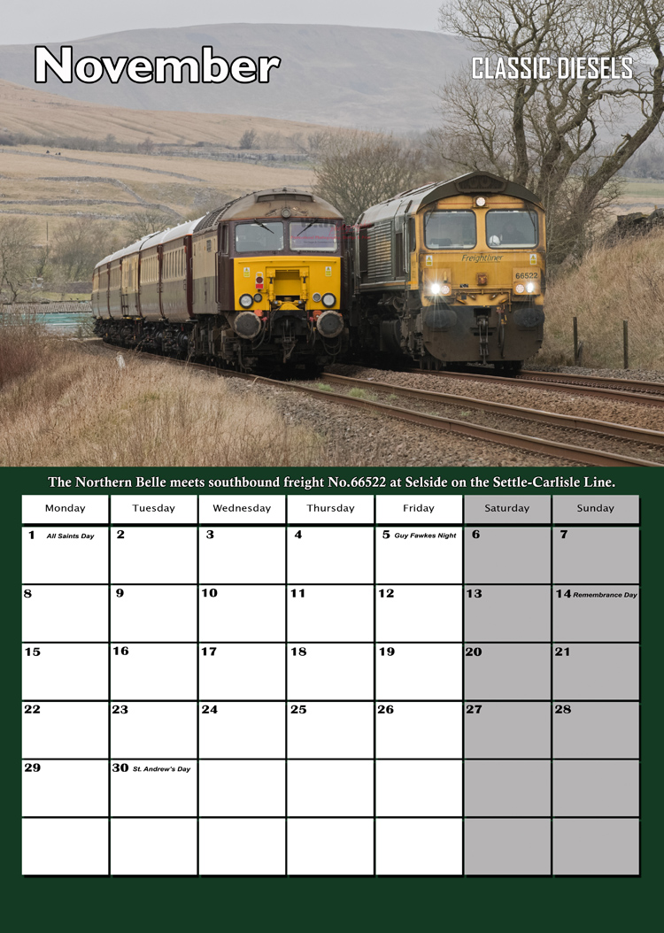 CLASSIC DIESELS CALENDAR NOV 2027